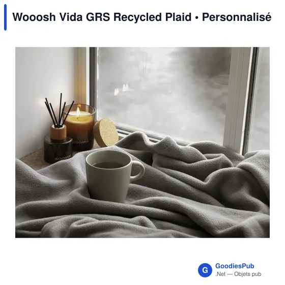 Plaid personnalisable en polyester recyclé avec logo - Wooosh Vida GRS - Image 12