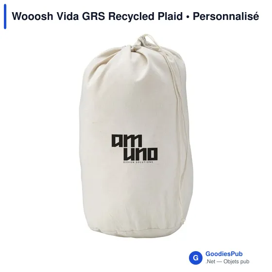 Plaid personnalisable en polyester recyclé avec logo - Wooosh Vida GRS - Image 4