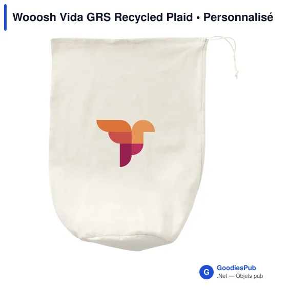 Plaid personnalisable en polyester recyclé avec logo - Wooosh Vida GRS - Image 5