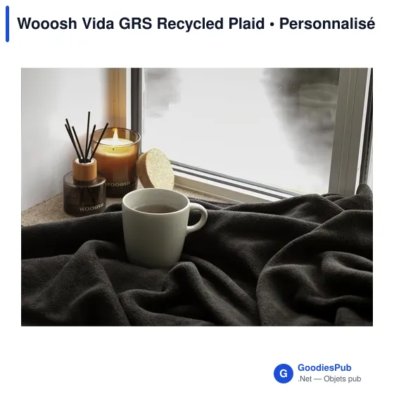 Plaid personnalisable en polyester recyclé avec logo - Wooosh Vida GRS - Image 6