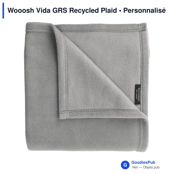 Plaid personnalisable en polyester recyclé avec logo - Wooosh Vida GRS - Image 8