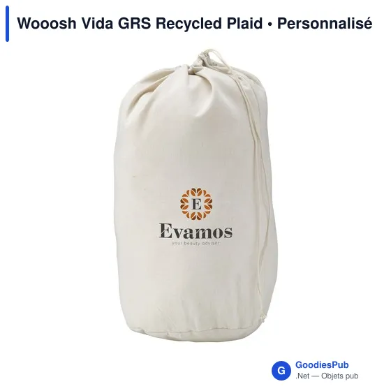 Plaid personnalisable en polyester recyclé avec logo - Wooosh Vida GRS - Image 10