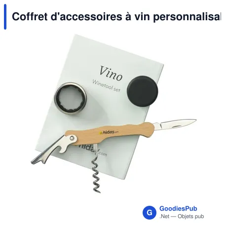 Coffret d'accessoires à vin personnalisable avec logo - Wooosh Vino Winetool Set