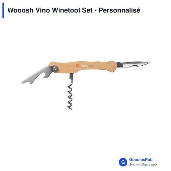 Coffret d'accessoires à vin personnalisable avec logo - Wooosh Vino Winetool Set - Image 3