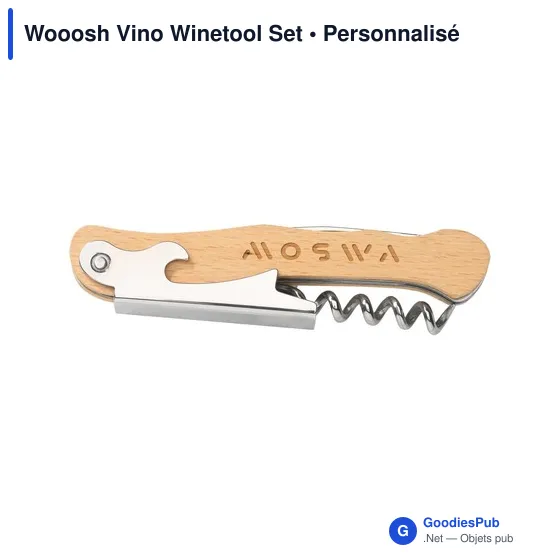 Coffret d'accessoires à vin personnalisable avec logo - Wooosh Vino Winetool Set - Image 4