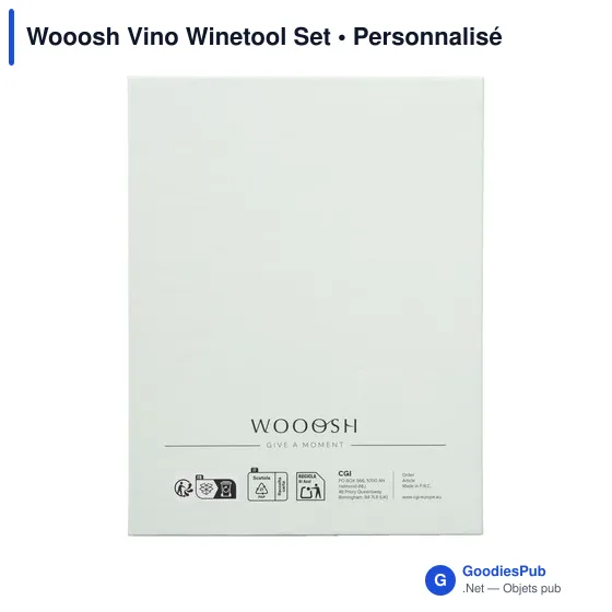 Coffret d'accessoires à vin personnalisable avec logo - Wooosh Vino Winetool Set - Image 6