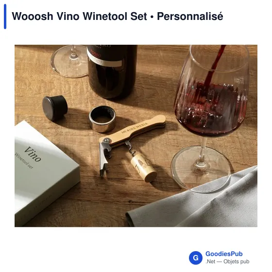 Coffret d'accessoires à vin personnalisable avec logo - Wooosh Vino Winetool Set - Image 7
