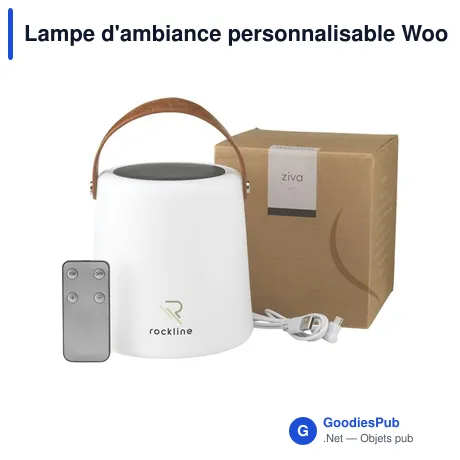 Lampe d'ambiance personnalisable Wooosh Ziva Solar avec logo