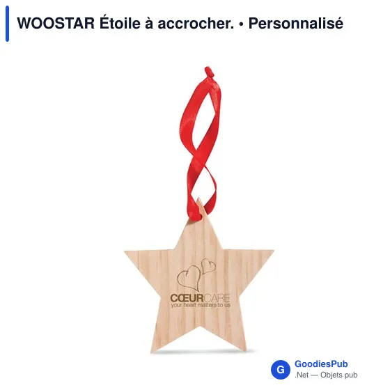 Étoile à accrocher personnalisable avec logo - Goodies entreprise - Image 2