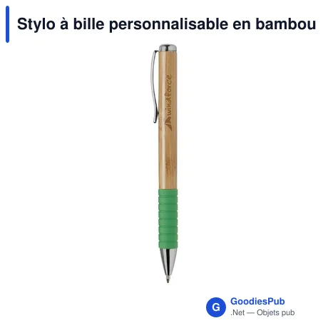 Stylo à bille personnalisable en bambou avec logo - WoW! BambooWrite