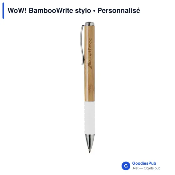 Stylo à bille personnalisable en bambou avec logo - WoW! BambooWrite - Image 13