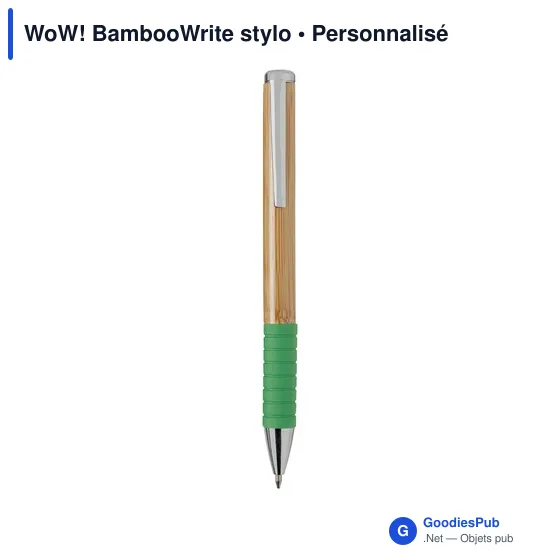 Stylo à bille personnalisable en bambou avec logo - WoW! BambooWrite - Image 3