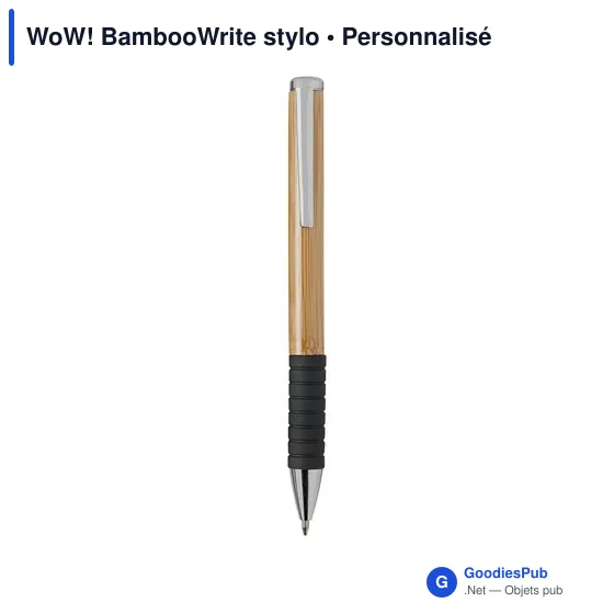 Stylo à bille personnalisable en bambou avec logo - WoW! BambooWrite - Image 6