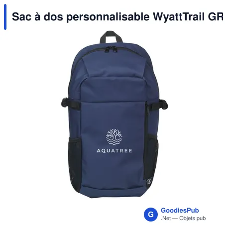 Sac à dos personnalisable WyattTrail GRS RPET pour ordinateur avec logo
