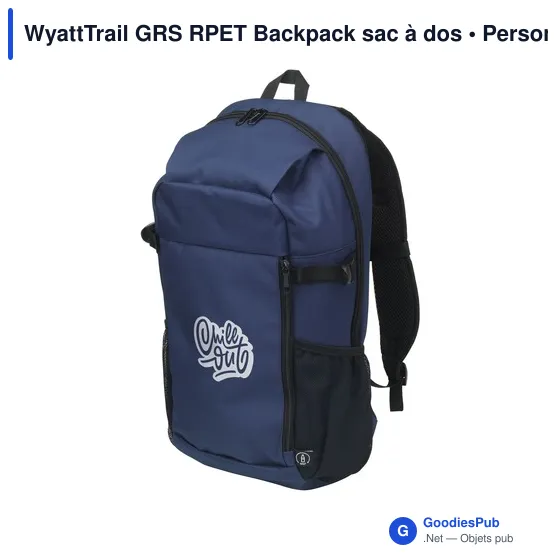 Sac à dos personnalisable WyattTrail GRS RPET pour ordinateur avec logo - Image 2