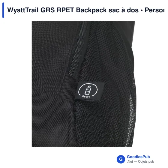 Sac à dos personnalisable WyattTrail GRS RPET pour ordinateur avec logo - Image 11