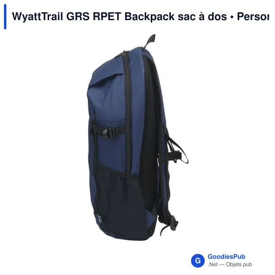 Sac à dos personnalisable WyattTrail GRS RPET pour ordinateur avec logo - Image 3