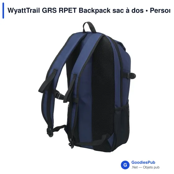 Sac à dos personnalisable WyattTrail GRS RPET pour ordinateur avec logo - Image 4
