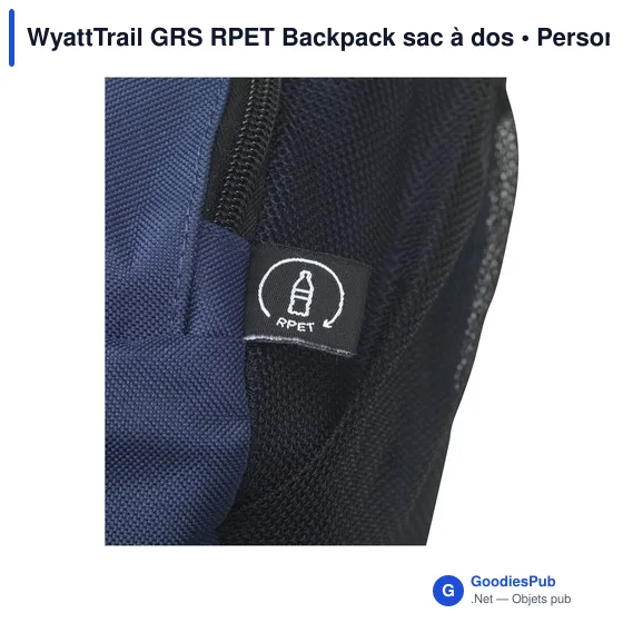 Sac à dos personnalisable WyattTrail GRS RPET pour ordinateur avec logo - Image 5