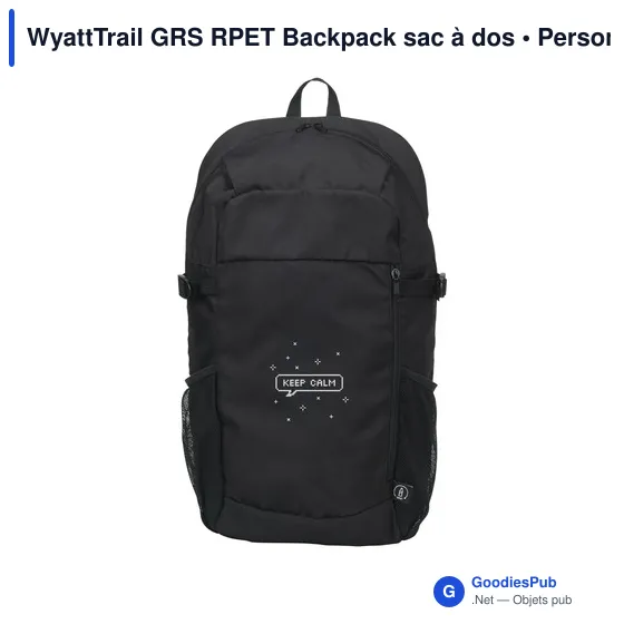 Sac à dos personnalisable WyattTrail GRS RPET pour ordinateur avec logo - Image 7