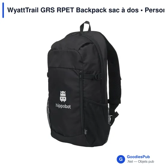 Sac à dos personnalisable WyattTrail GRS RPET pour ordinateur avec logo - Image 8