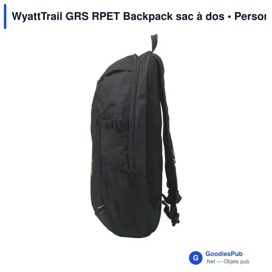 Sac à dos personnalisable WyattTrail GRS RPET pour ordinateur avec logo - Image 9