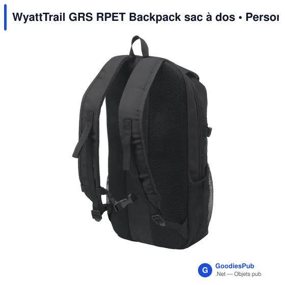 Sac à dos personnalisable WyattTrail GRS RPET pour ordinateur avec logo - Image 10