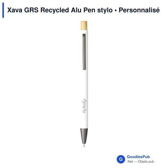 Stylo bille personnalisable en aluminium recyclé avec logo - Xava GRS - Image 2