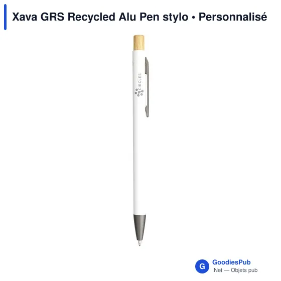 Stylo bille personnalisable en aluminium recyclé avec logo - Xava GRS - Image 3