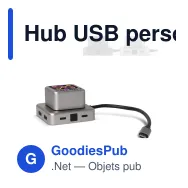 Hub USB personnalisable Xoopar en aluminium recyclé avec logo - Cubbi Hub - Miniature 1