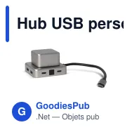 Hub USB personnalisable Xoopar en aluminium recyclé avec logo - Cubbi Hub - Miniature 2
