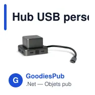 Hub USB personnalisable Xoopar en aluminium recyclé avec logo - Cubbi Hub - Miniature 3