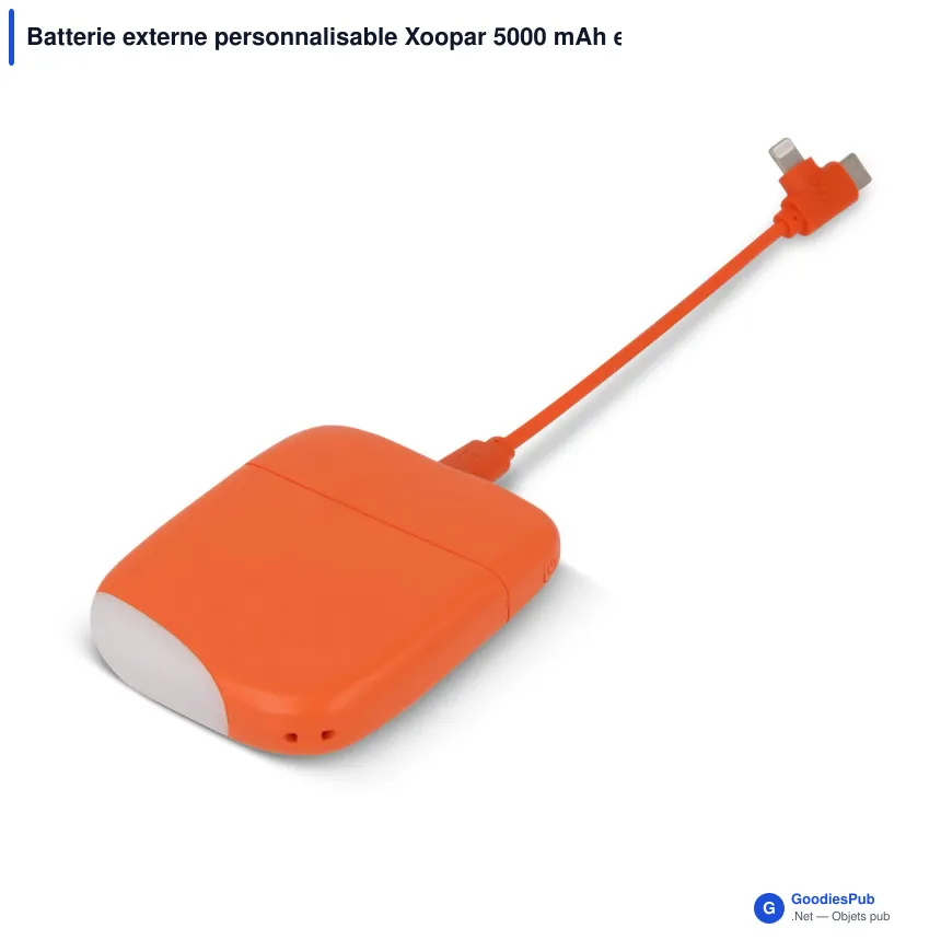 Batterie externe personnalisable Xoopar 5000 mAh en ABS recyclé avec logo - ICE P - Image 5