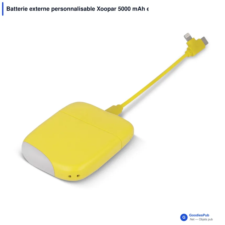Batterie externe personnalisable Xoopar 5000 mAh en ABS recyclé avec logo - ICE P - Image 6