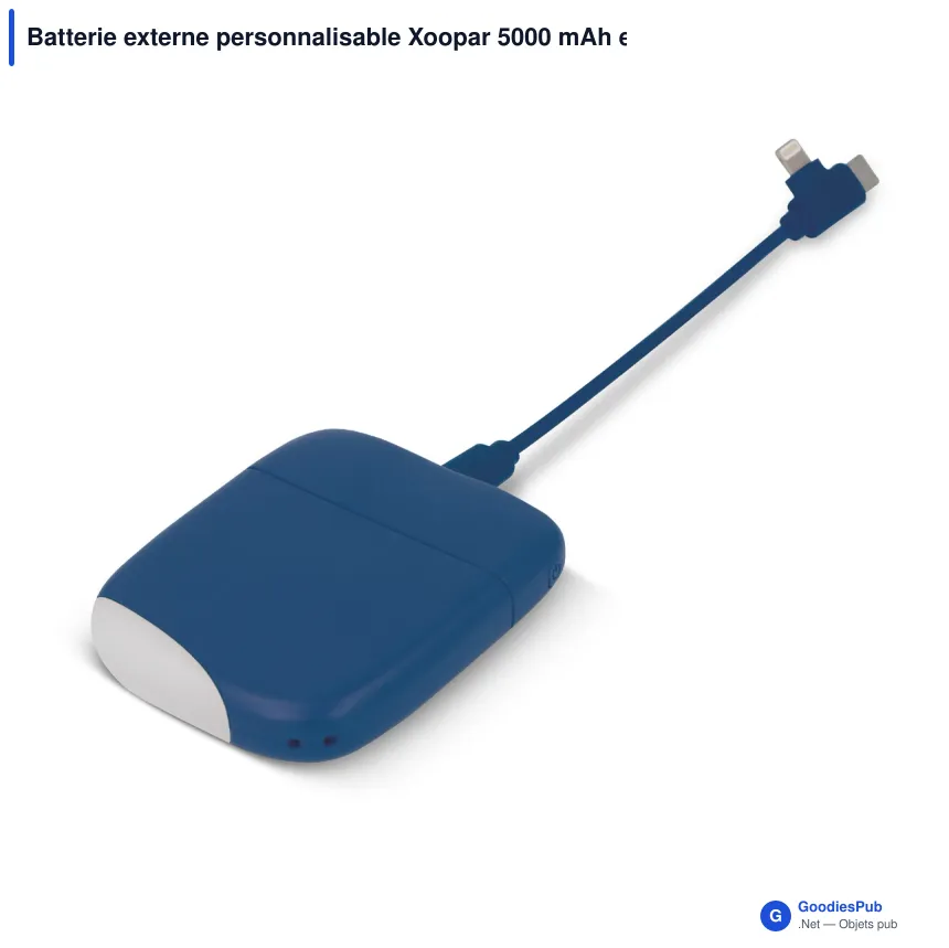 Batterie externe personnalisable Xoopar 5000 mAh en ABS recyclé avec logo - ICE P - Image 7