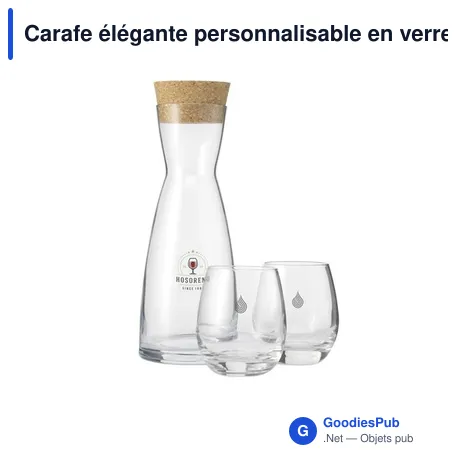 Carafe élégante personnalisable en verre avec logo - Ypsilon 1 L