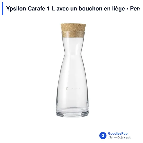 Carafe élégante personnalisable en verre avec logo - Ypsilon 1 L - Image 3