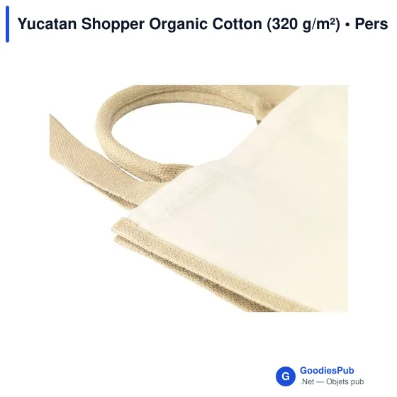 Sac shopping personnalisable Yucatan Shopper Organic Cotton avec logo - Image 2