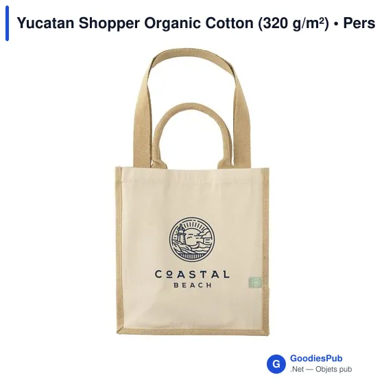 Sac shopping personnalisable Yucatan Shopper Organic Cotton avec logo - Image 3