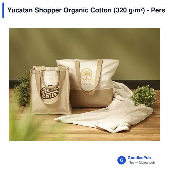Sac shopping personnalisable Yucatan Shopper Organic Cotton avec logo - Image 4