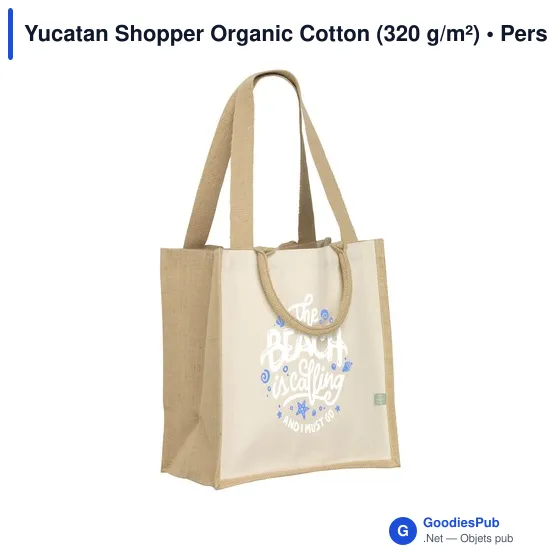 Sac shopping personnalisable Yucatan Shopper Organic Cotton avec logo - Image 5