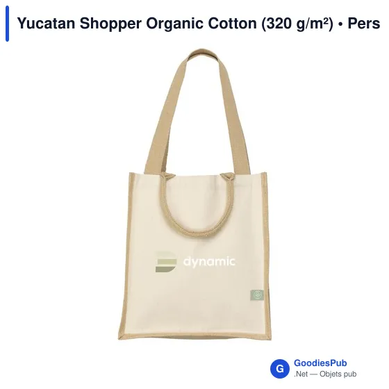 Sac shopping personnalisable Yucatan Shopper Organic Cotton avec logo - Image 6
