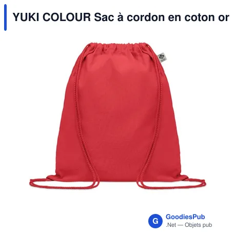 YUKI COLOUR Sac à cordon en coton organique