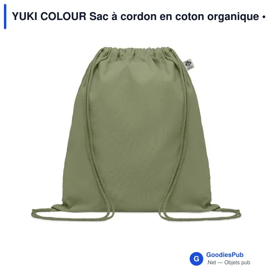 YUKI COLOUR Sac à cordon en coton organique - Image 12