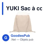 YUKI Sac à cordon en coton organique - Miniature 1