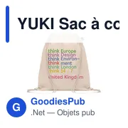 YUKI Sac à cordon en coton organique - Miniature 4