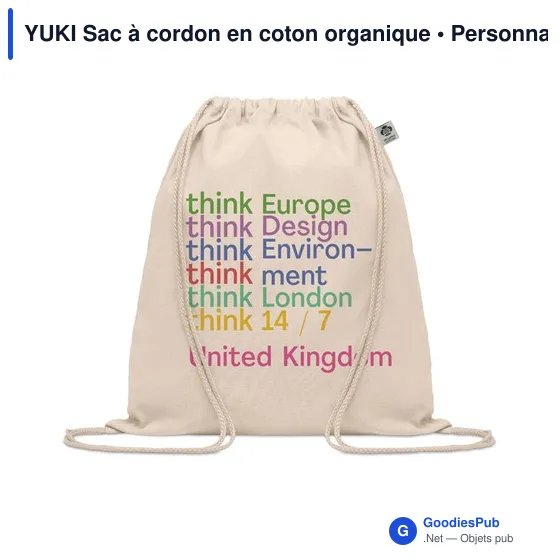 YUKI Sac à cordon en coton organique - Image 4