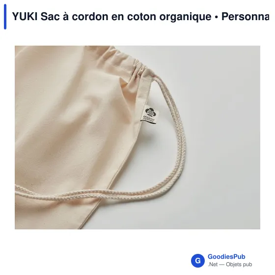 YUKI Sac à cordon en coton organique - Image 5