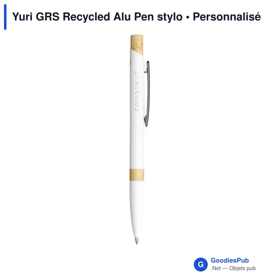 Stylo bille personnalisable en aluminium recyclé avec logo - Yuri GRS - Image 3
