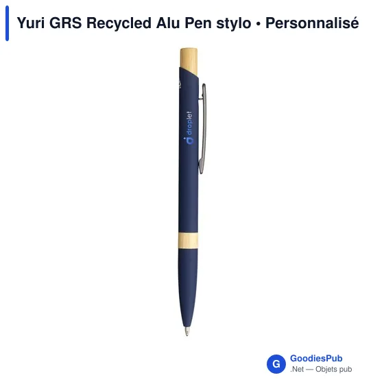 Stylo bille personnalisable en aluminium recyclé avec logo - Yuri GRS - Image 8